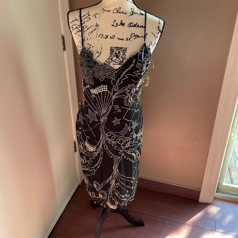 Never worn vintage Nite Line beaded silk dress